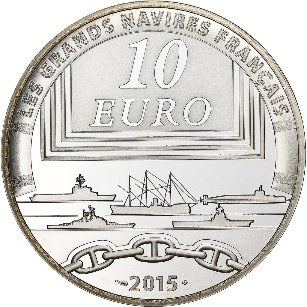 Francia, 10 Euro, Monnaie de Paris, Grands Navires Français, Le Colbert, 2015