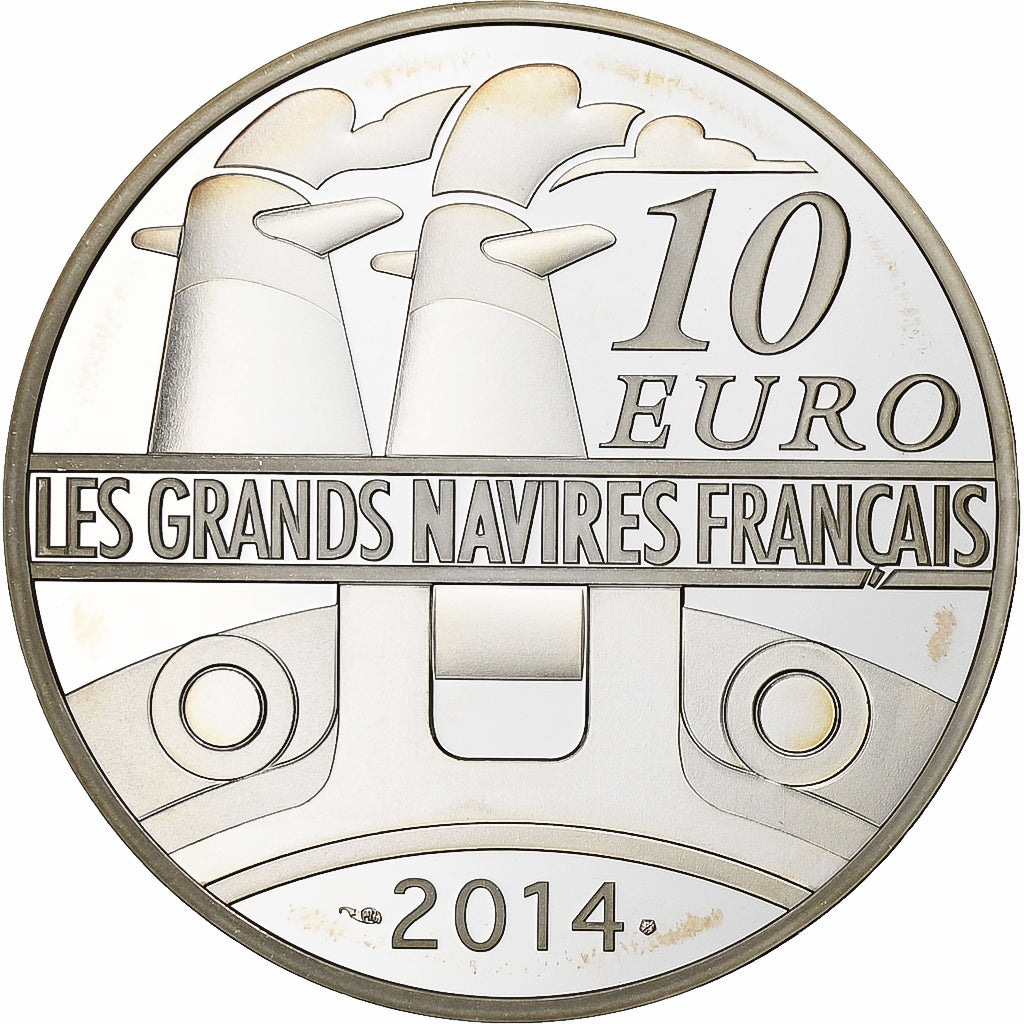 Frankrijk, 10 Euro, Parijse munten, Grands Navires Français - Normandie, Proof