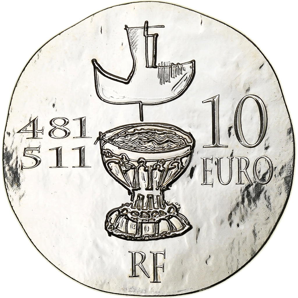 France, 10 Euro, Monnaie de Paris, Clovis, 2011, Paris, Silver, MS(65-70)