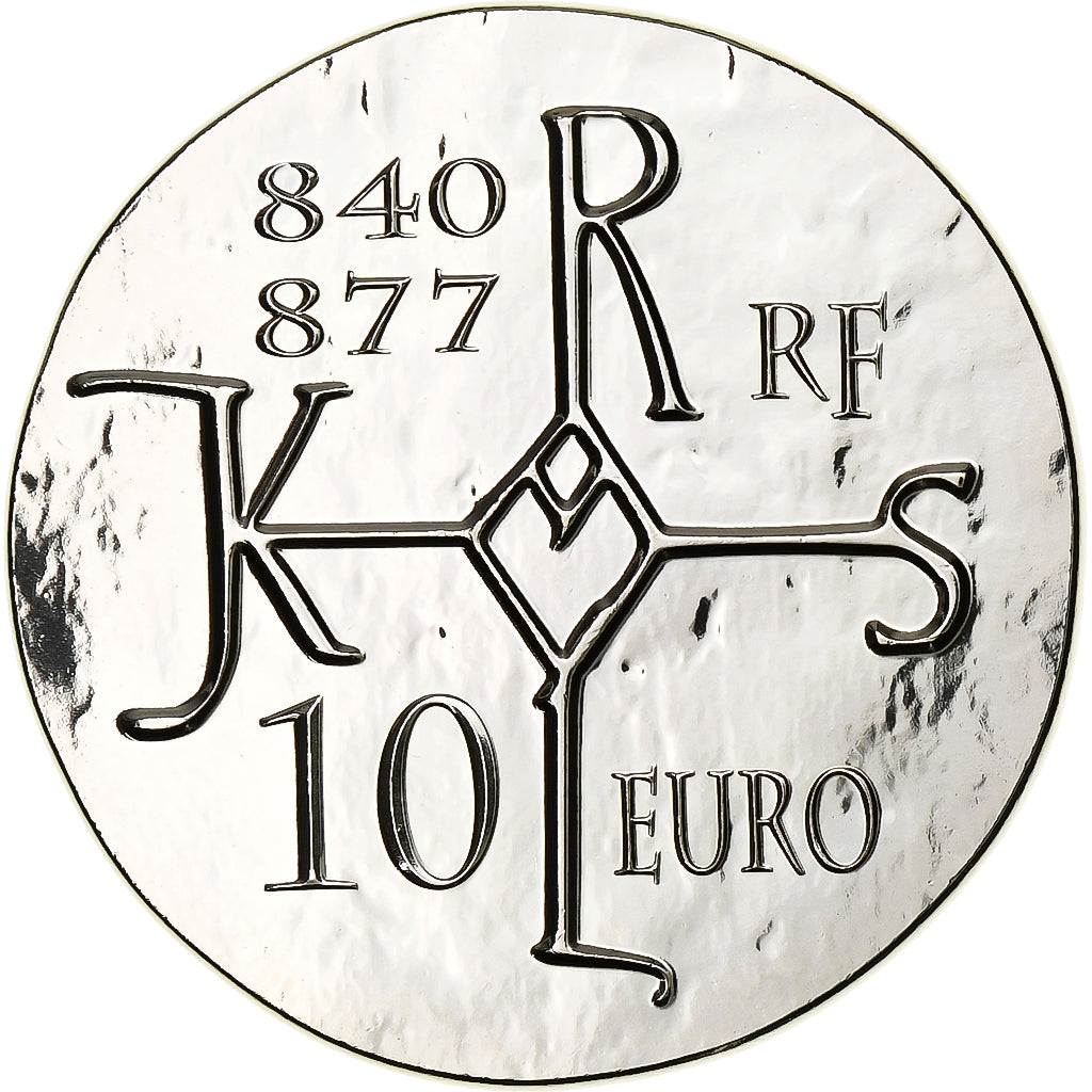 France, 10 Euro, Monnaie de Paris, Charles le Chauve, 2011, Paris, Silver