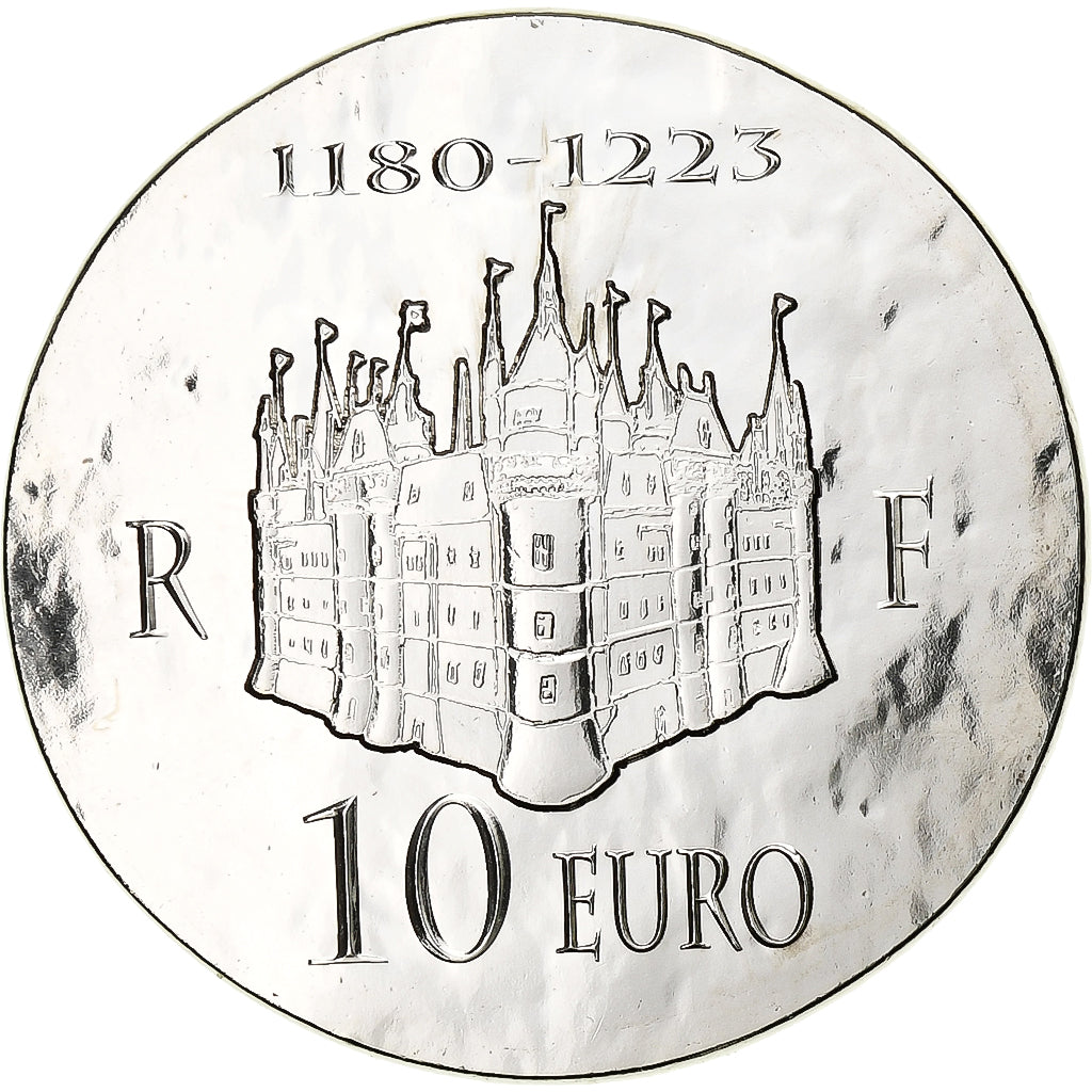 Francja, 10 Euro, Philippe II Auguste, 2012, Monnaie de Paris, Srebro