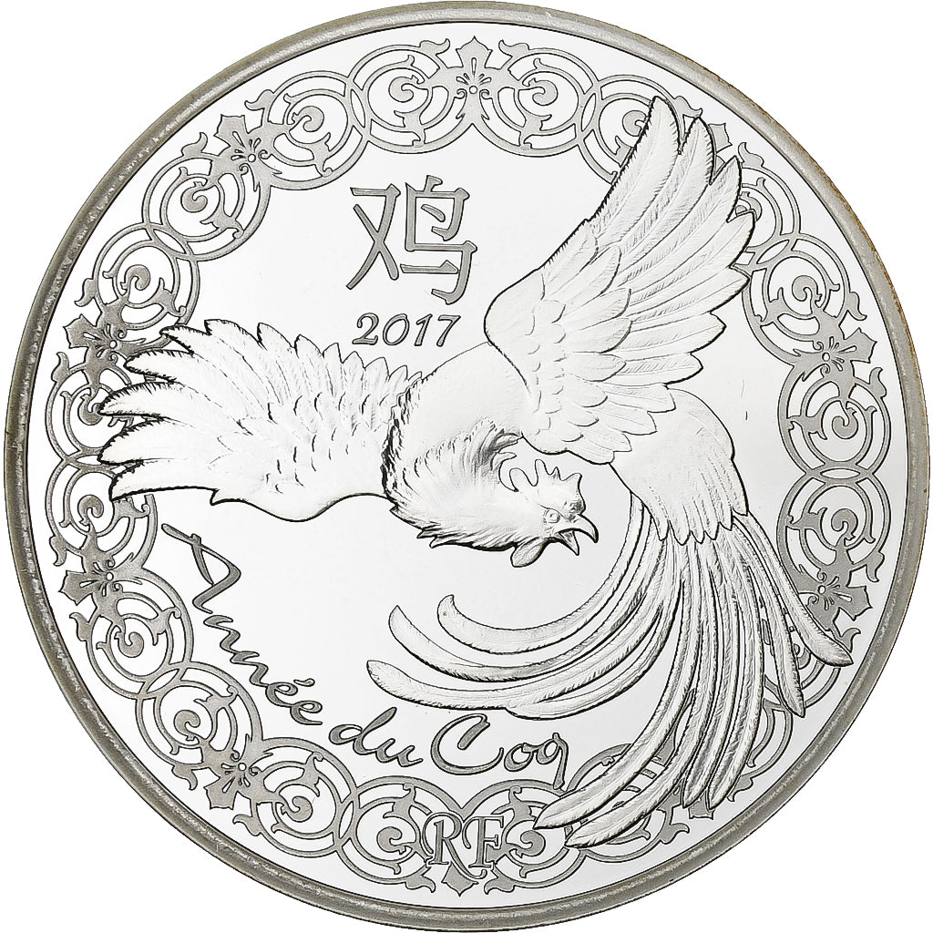 Francja, 10 Euro, année du coq, BE, 2017, Monnaie de Paris, Srebro, MS(65-70)