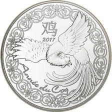 Francja, 10 Euro, année du coq, BE, 2017, Monnaie de Paris, Srebro, MS(65-70)