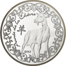 France, 10 Euro, Année de la Chèvre, BE, 2015, Monnaie de Paris, Silver
