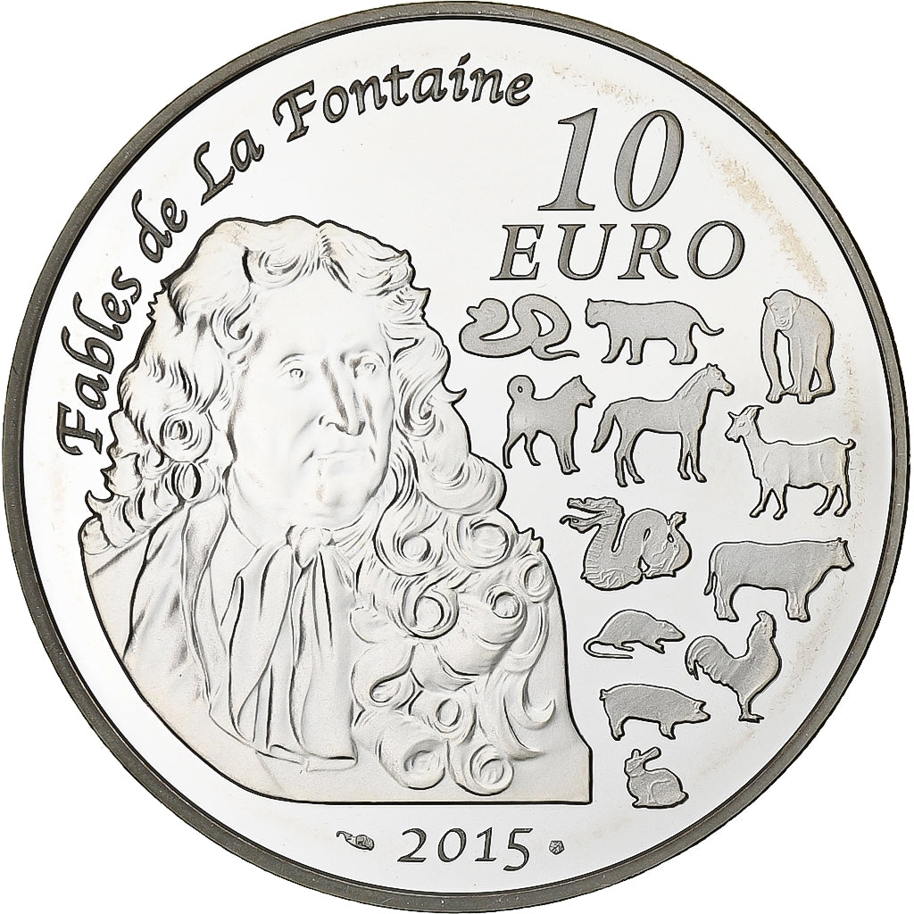 France, 10 Euro, Année de la Chèvre, BE, 2015, Monnaie de Paris, Silver
