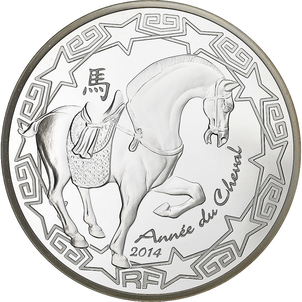 France, 10 Euro, Année du Cheval, BE, 2014, Monnaie de Paris, Argent, FDC