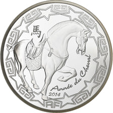 France, 10 Euro, Année du Cheval, BE, 2014, Monnaie de Paris, Argent, FDC