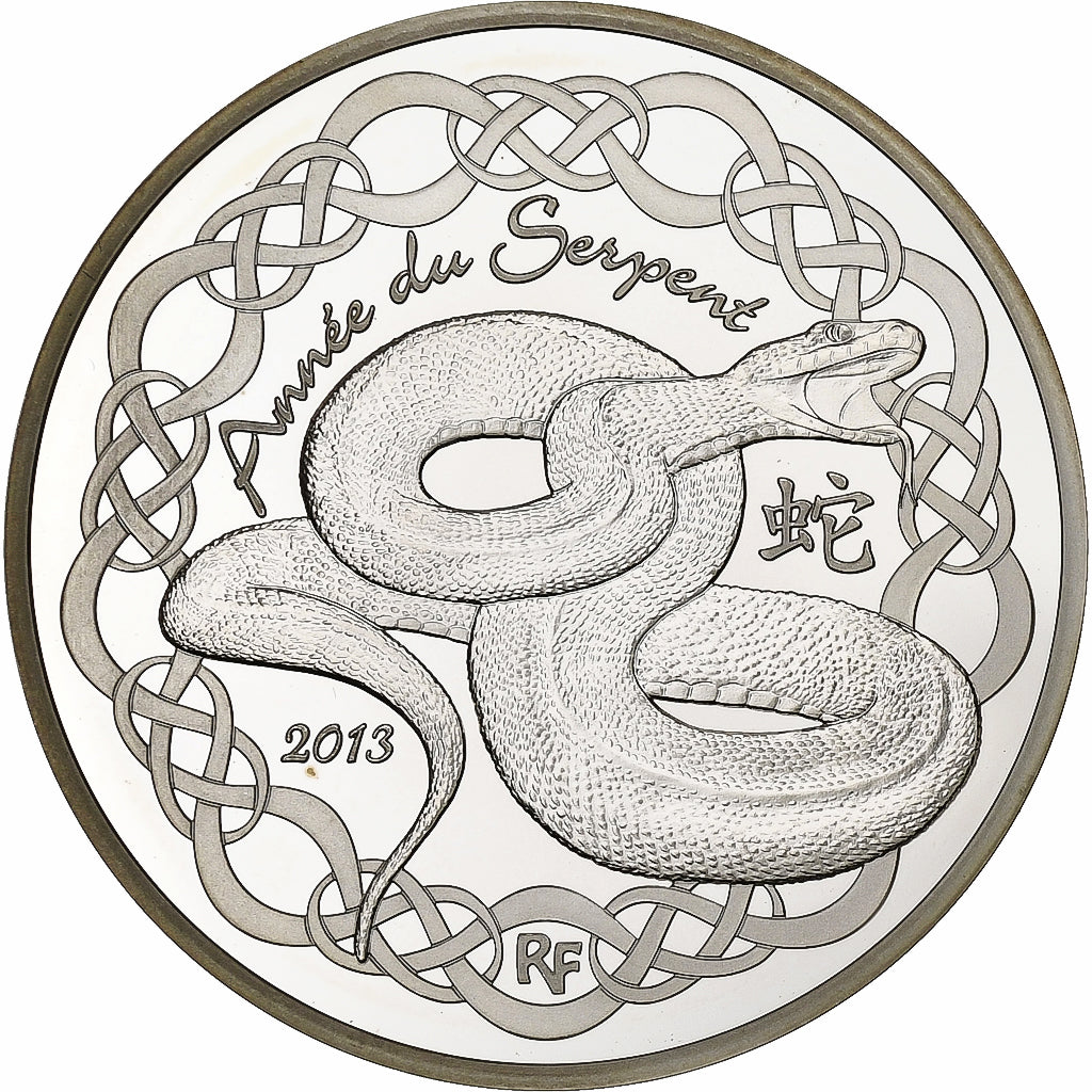 France, 10 Euro, année du serpent, BE, 2013, Monnaie de Paris, Argent, FDC