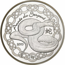 France, 10 Euro, année du serpent, BE, 2013, Monnaie de Paris, Argent, FDC