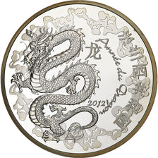 Francia, 10 Euro, Année du Dragon, BE, 2012, Monnaie de Paris, Argento, FDC
