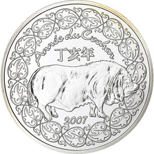 Francia, 1/4 Euro, année du cochon, BE, 2007, Monnaie de Paris, Argento, FDC