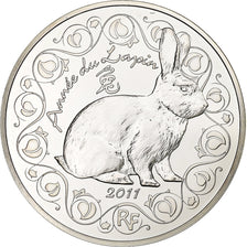 France, 5 Euro, Année du lapin, BE, 2011, Monnaie de Paris, Silver, MS(65-70)
