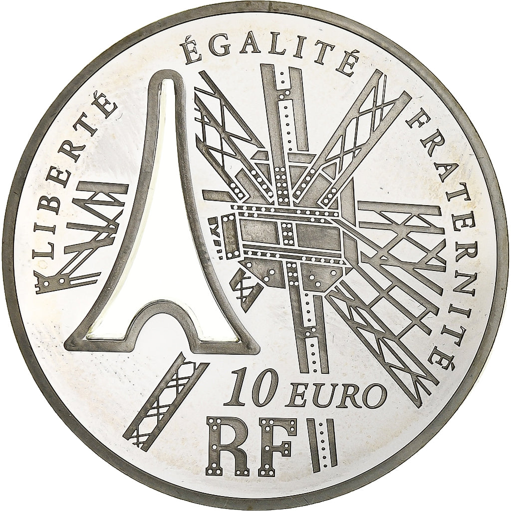 France, 10 Euro, Gustave Eiffel, Proof / BE, 2009, Monnaie de Paris, Silver