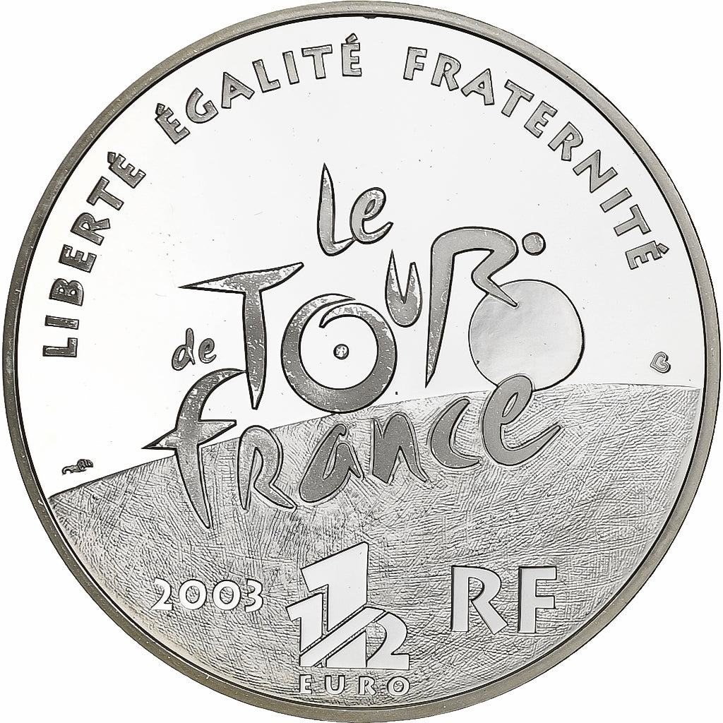 Frankrijk, 1-1/2 Euro, Tour de France, Contre-la-montre, BE, 2003, Monnaie de