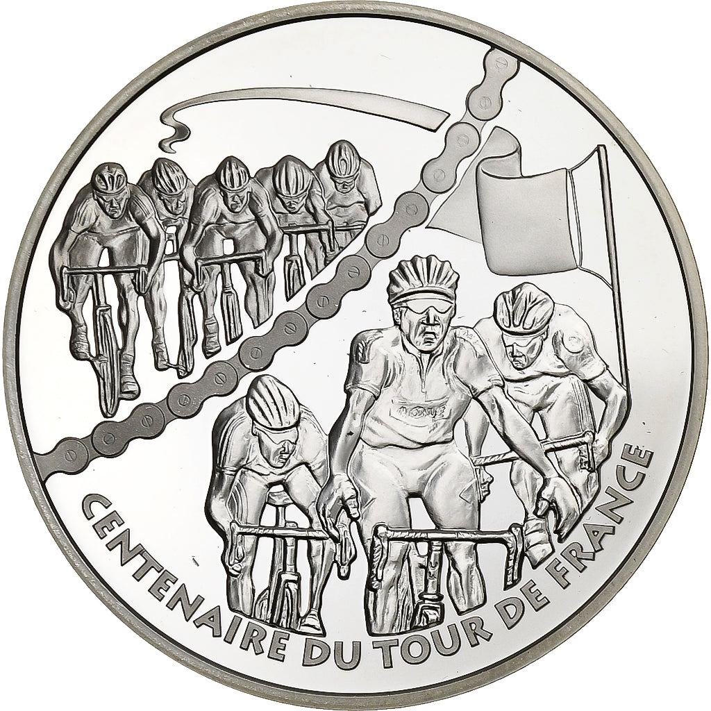 França, 1-1/2 Euro, Tour de France, Sprint, BE, 2003, Monnaie de Paris, Prata