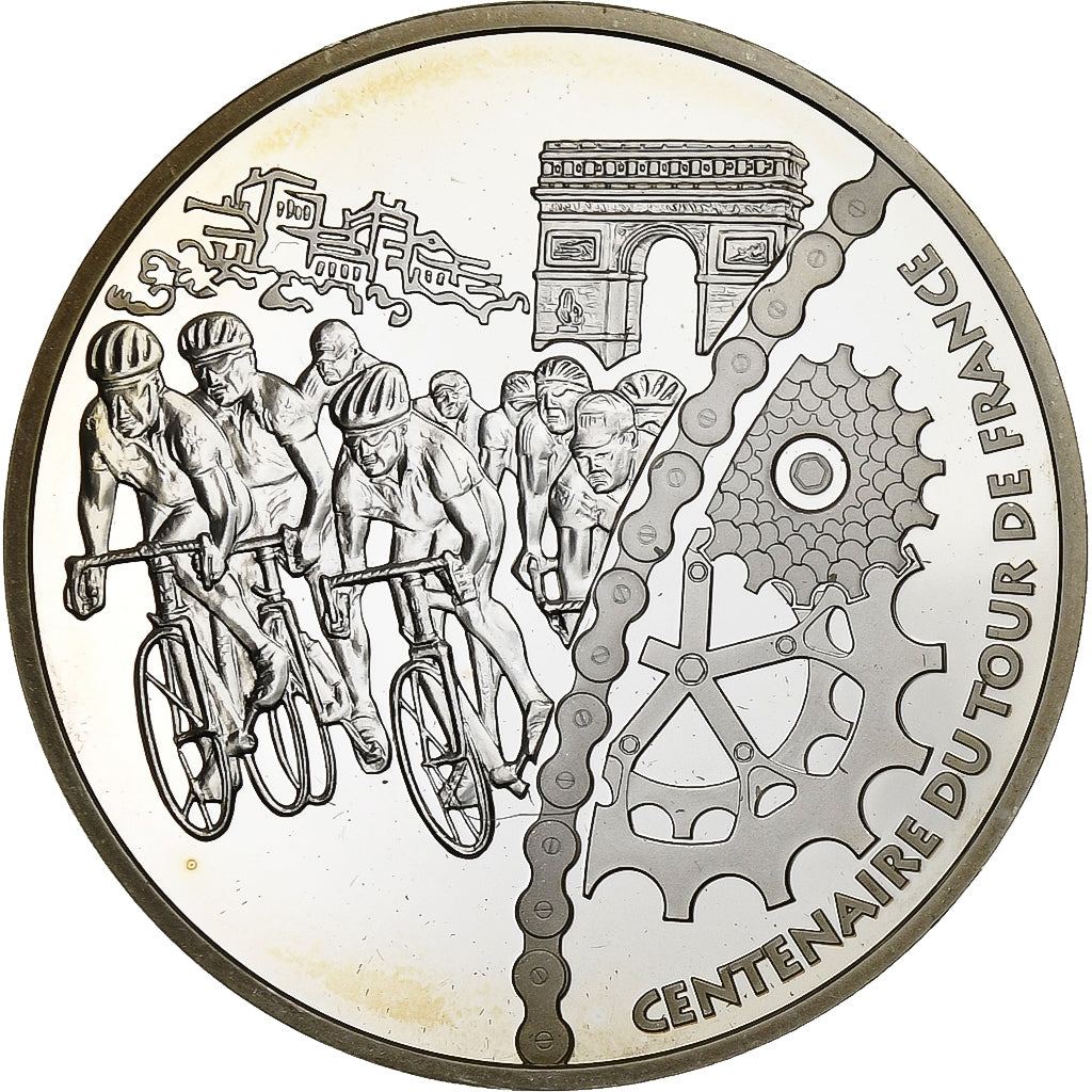 Francja, 1-1/2 Euro, Tour de France, Champs-Élysées, BE, 2003, Paris, Srebro