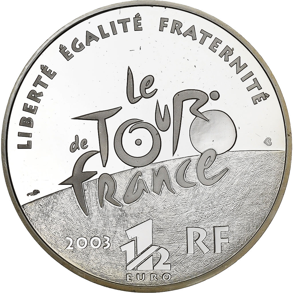 Francja, 1-1/2 Euro, Tour de France, Champs-Élysées, BE, 2003, Paris, Srebro