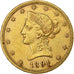 Verenigde Staten, $10, Eagle, Coronet Head, 1891, Philadelphia, Goud, ZF, KM:102