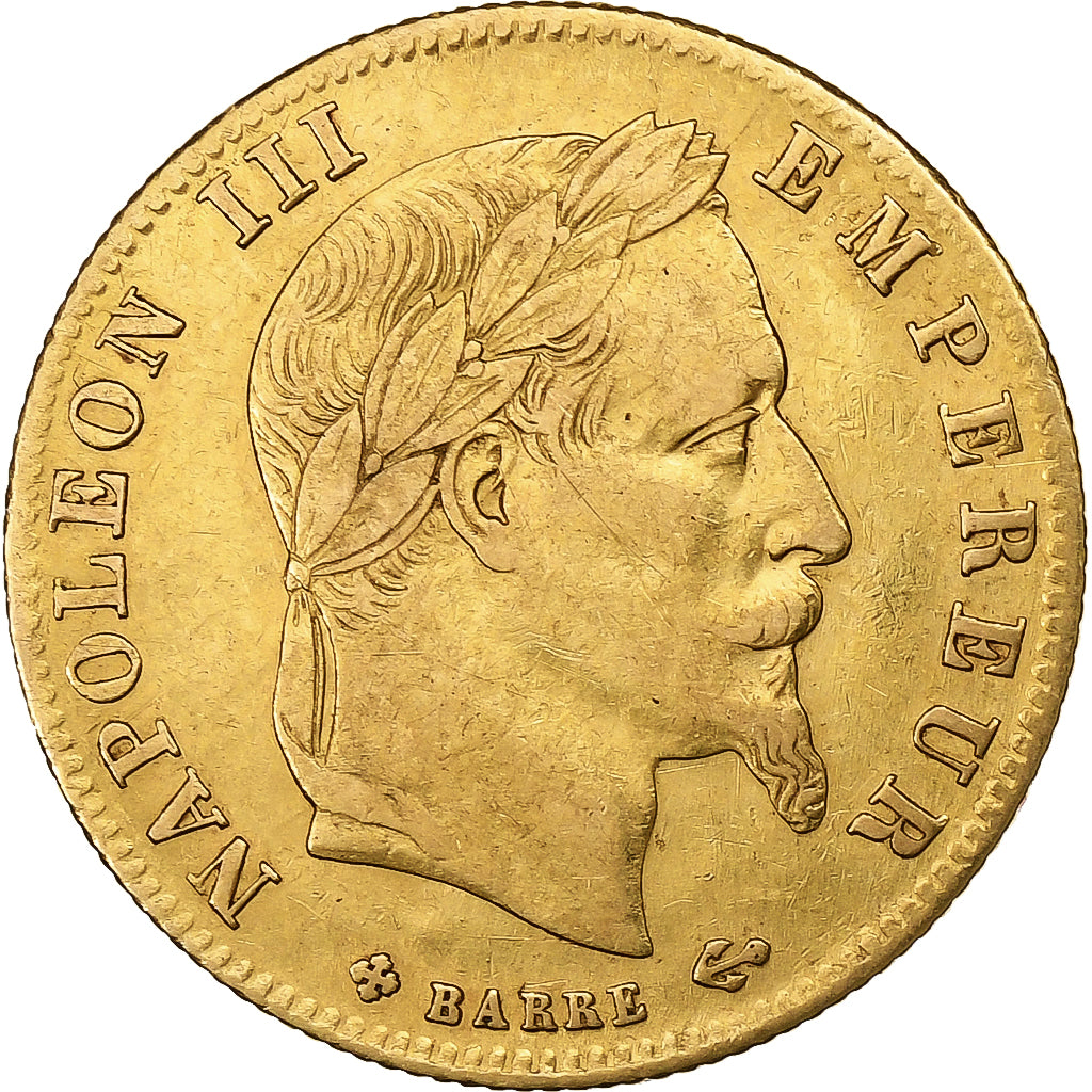 France, 5 Francs, Napoléon III, 1866, Strasbourg, Gold, EF(40-45)