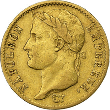 France, 20 Francs, Napoléon I, 1808, Paris, Gold, EF(40-45), Gadoury:1024