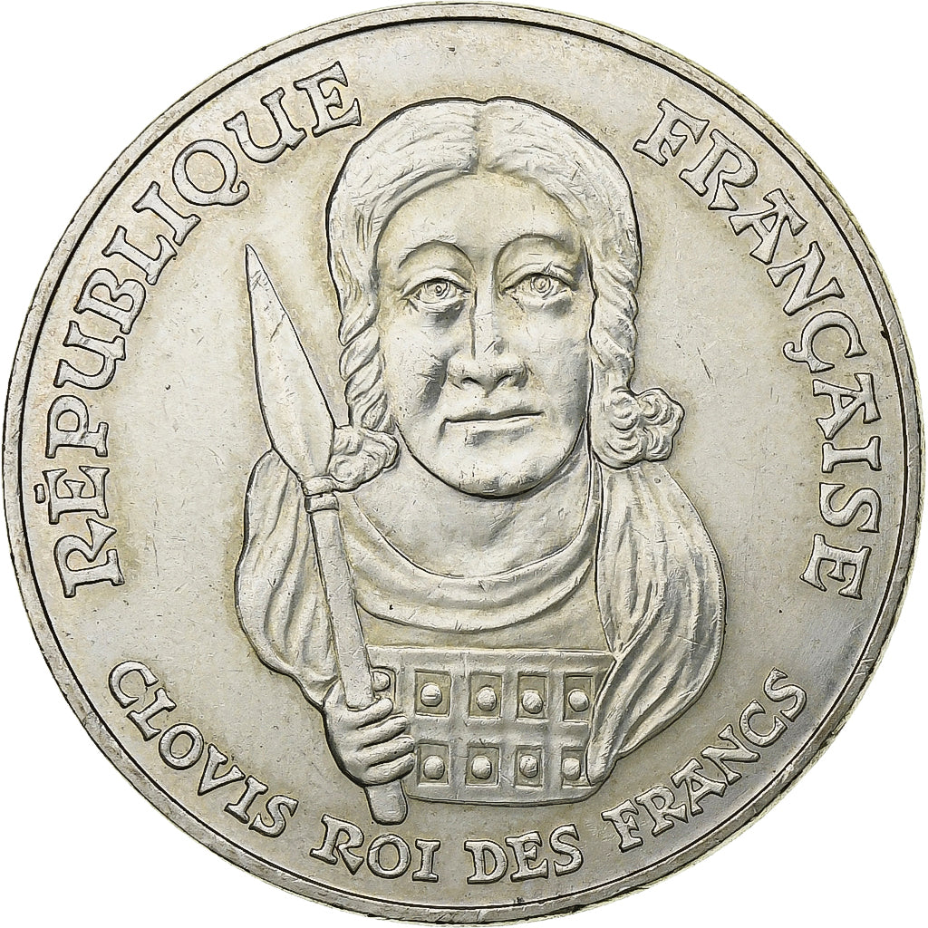 France, 100 Francs, Clovis, 1996, Silver, MS(60-62), Gadoury:953, KM:1180