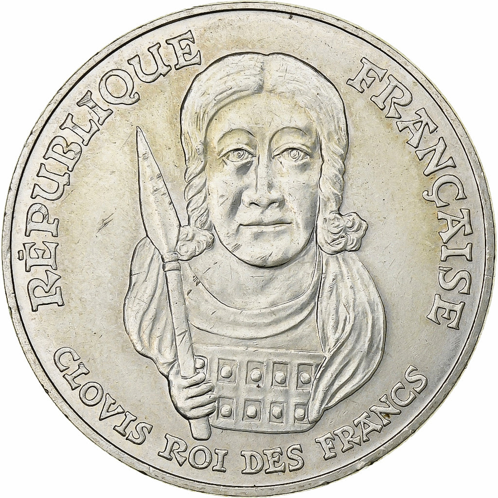 France, 100 Francs, Clovis, 1996, Silver, MS(63), Gadoury:953, KM:1180