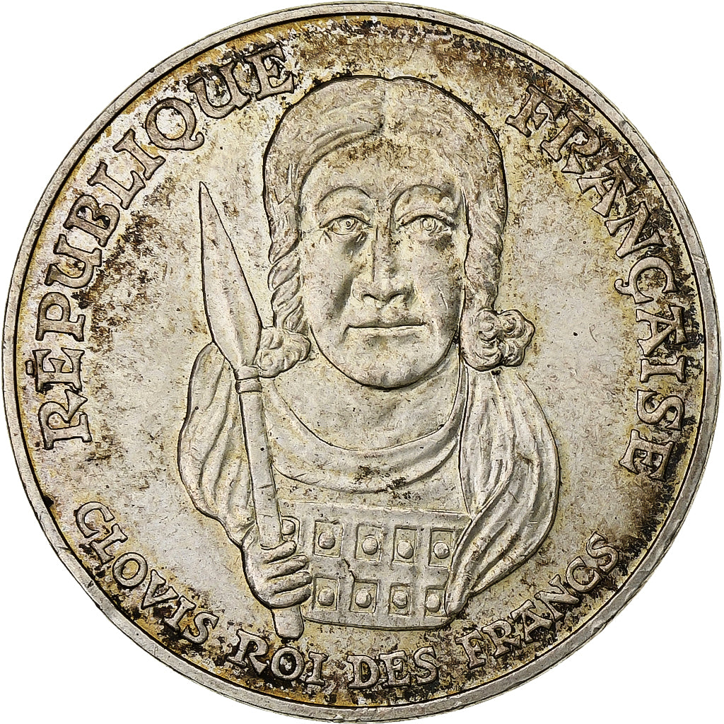 France, 100 Francs, Clovis, 1996, Silver, MS(60-62), Gadoury:953, KM:1180