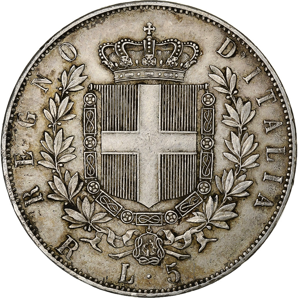 Italia, Vittorio Emanuele II, 5 Lire, 1876, Rome, Argento, SPL-