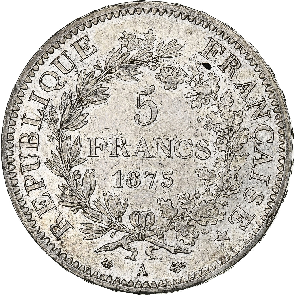 Francia, 5 Francs, Hercule, 1875, Paris, Plata, EBC+, Gadoury:745a, KM:820.1