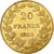Bélgica, Leopold I, 20 Francs, 20 Frank, 1865, Dourado, AU(55-58), KM:23