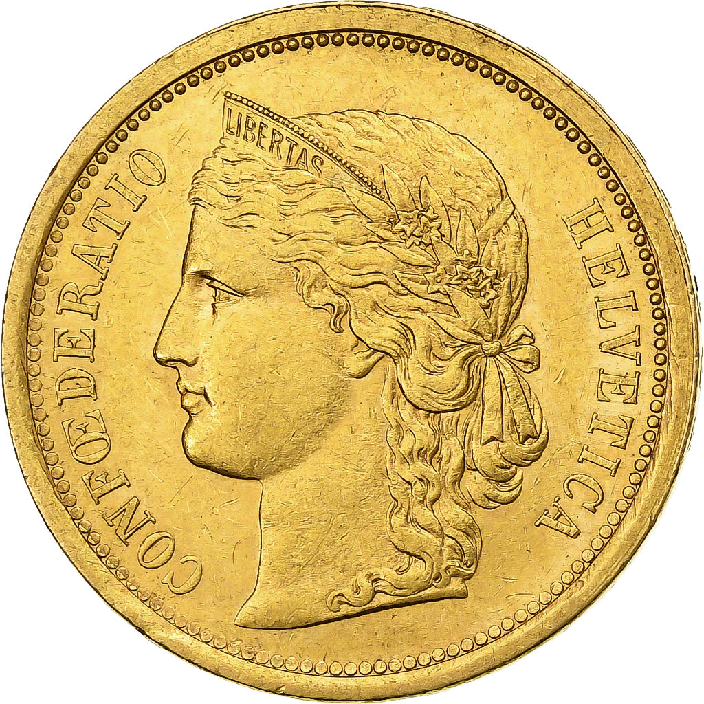 Suiza, 20 Francs, 1886, Oro, EBC, KM:31.3