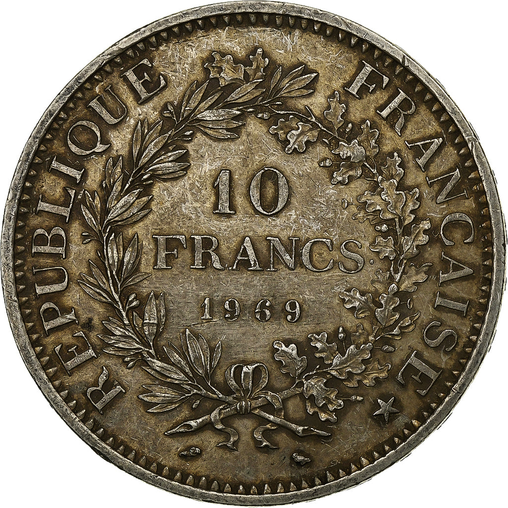 Frankrijk, 10 Francs, Hercule, 1969, Paris, Zilver, ZF+, Gadoury:813, KM:932