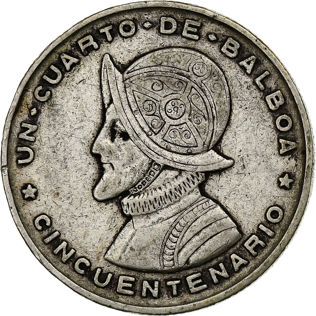 Panama, 1/4 Balboa, 1953, Argento, MB+, KM:19