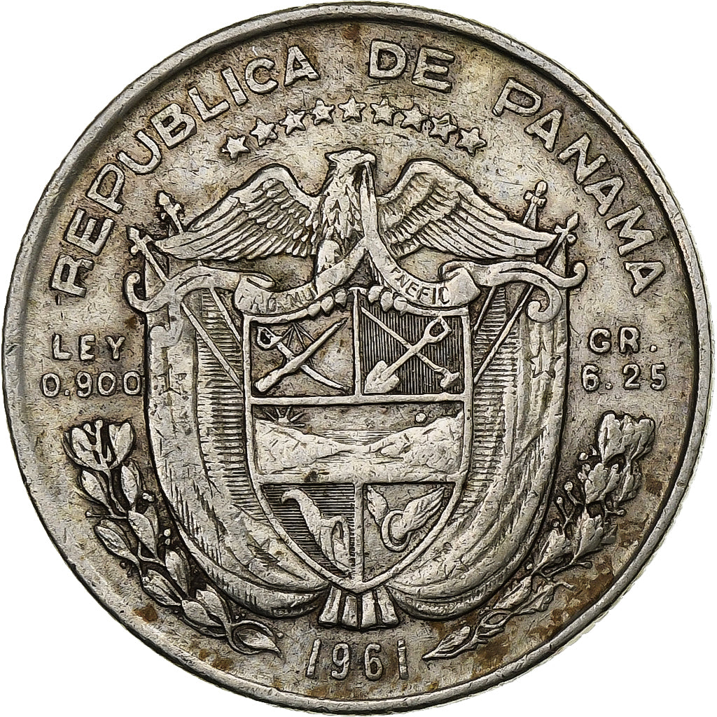 Panama, 1/4 Balboa, 1961, Silber, SS, KM:25