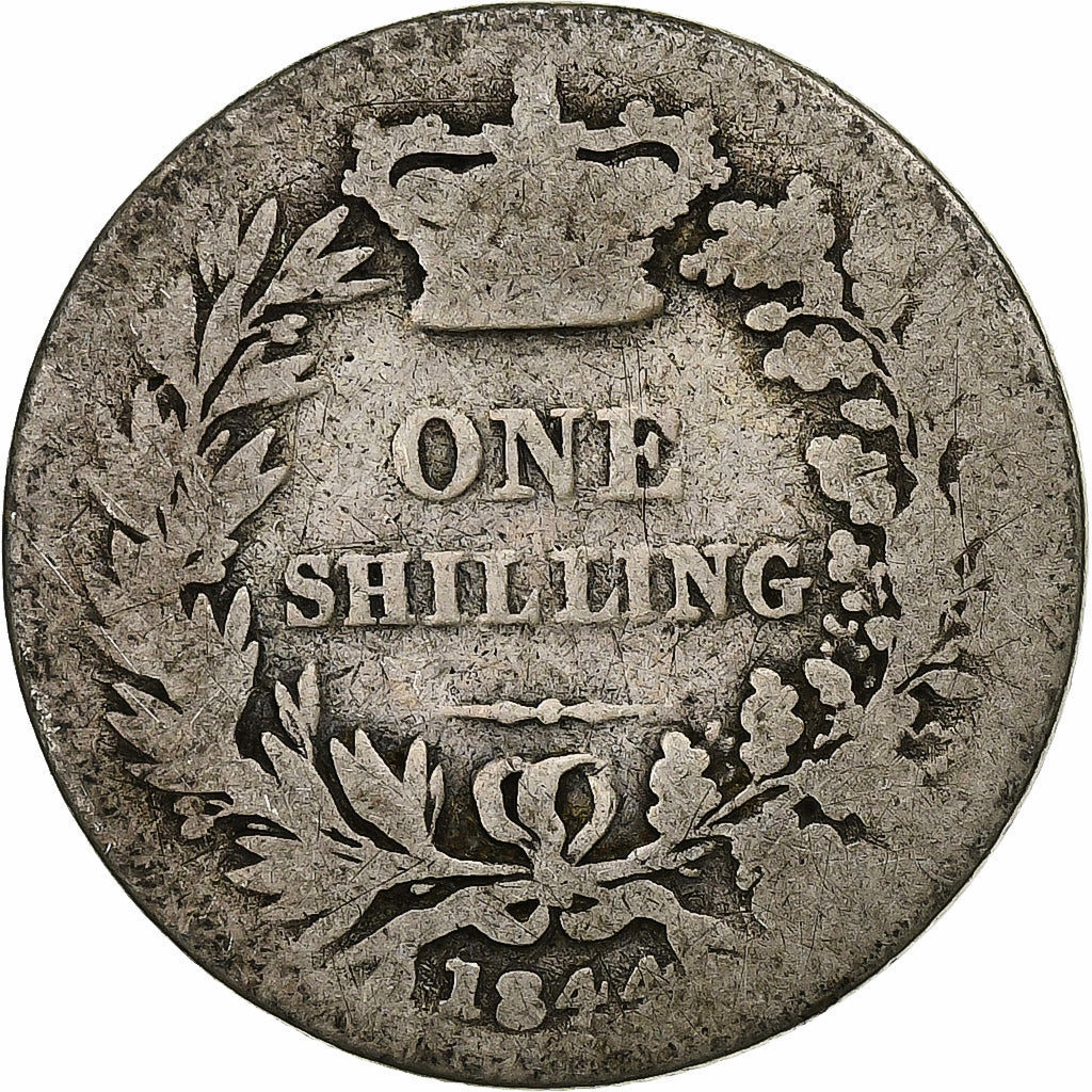 Gran Bretaña, Victoria, Shilling, 1844, Plata, RC, KM:734.1