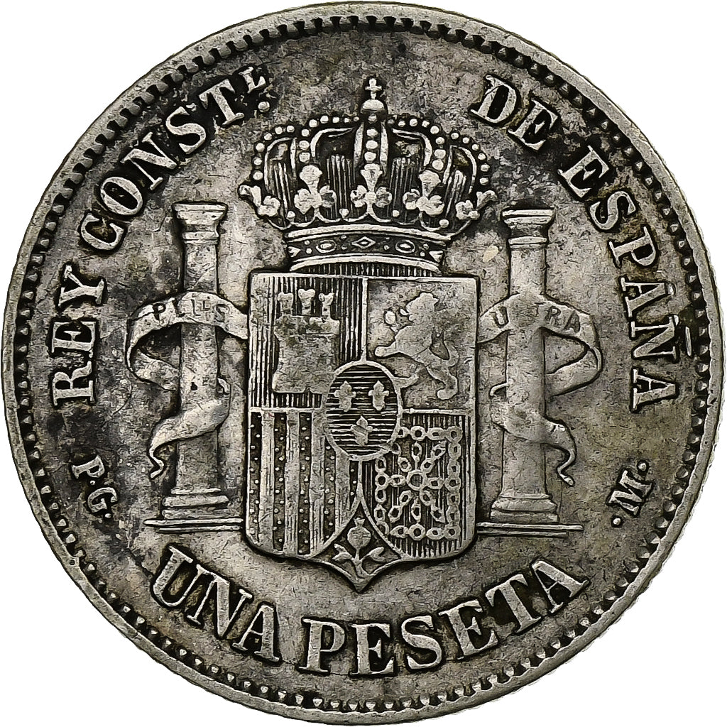 Spain, Alfonso XIII, Peseta, 1891, Madrid, Silver, VF(30-35), KM:691