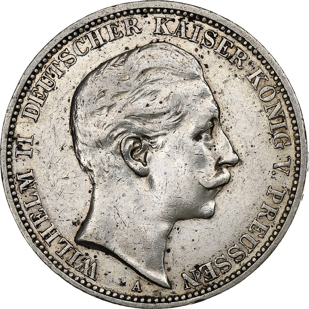 Estados Alemães, PRUSSIA, Wilhelm II, 3 Mark, 1911, Berlin, Prata, AU(50-53)