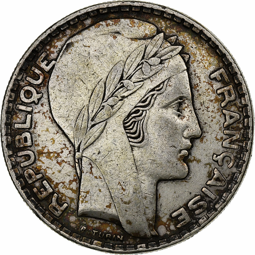 França, 20 Francs, Turin, 1937, Paris, Prata, EF(40-45), Gadoury:852, KM:879