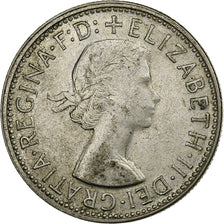 Australia, Elizabeth II, Florin, 1961, Melbourne, Silver, AU(55-58), KM:60