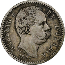 Italy, Umberto I, 2 Lire, 1881, Rome, Silver, VF(30-35), KM:23