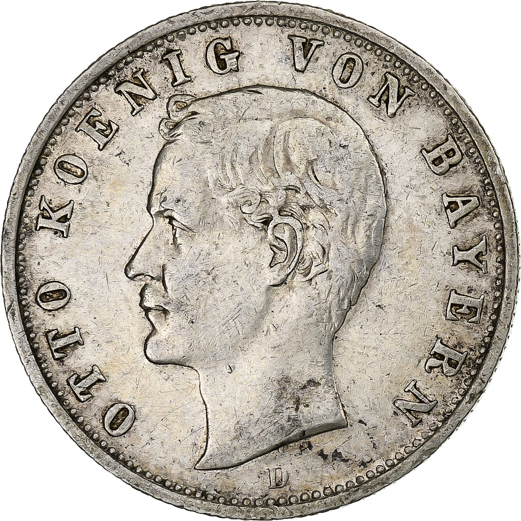 German States, BAVARIA, Otto, 2 Mark, 1904, Munich, Silver, AU(50-53), KM:913