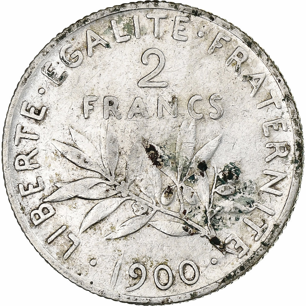 France, 2 Francs, Semeuse, 1900, Paris, Silver, VF(20-25), KM:845.1