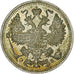Rússia, Nicholas II, 15 Kopeks, 1912, Saint Petersburg, Prata, MS(60-62)
