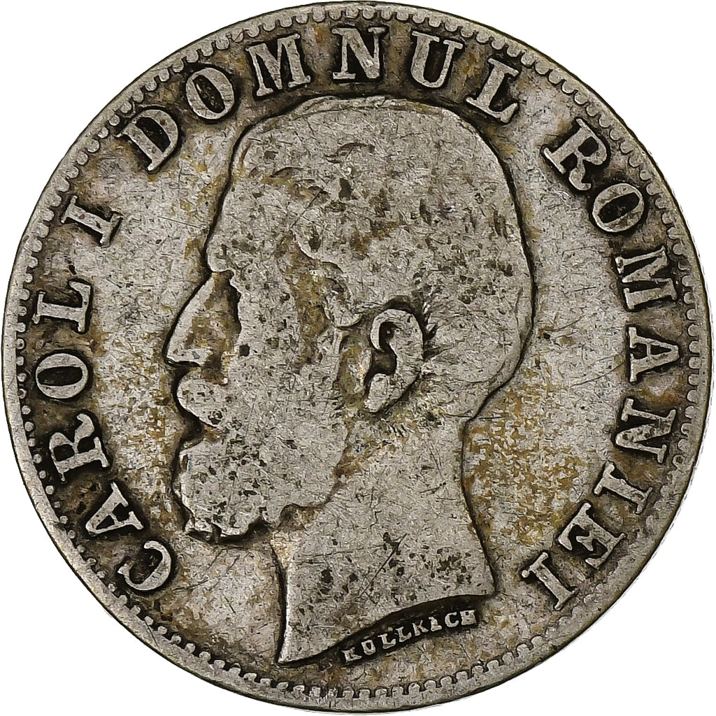 Romania, Carol I, 50 Bani, 1881, Vienna, Silver, VF(20-25), KM:13