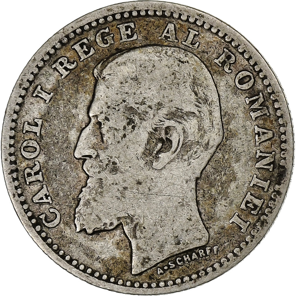 Romania, Carol I, 50 Bani, 1900, Argento, MB, KM:23