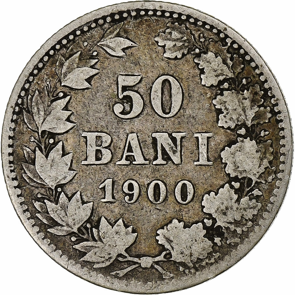 Romania, Carol I, 50 Bani, 1900, Argento, MB, KM:23