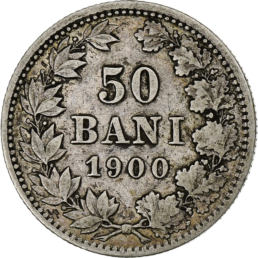 Romania, Carol I, 50 Bani, 1900, Silver, EF(40-45), KM:23