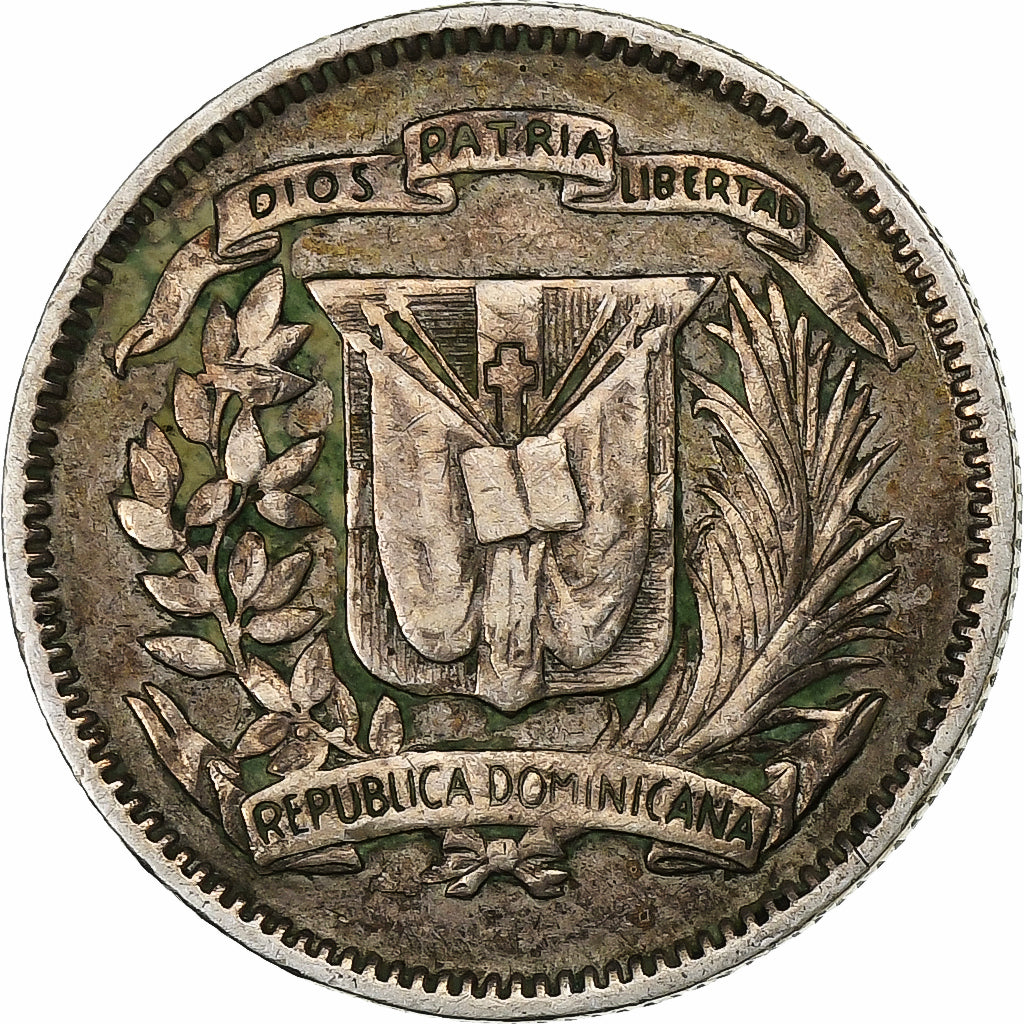 Dominican Republic, 10 Centavos, 1959, Silver, VF(30-35), KM:19