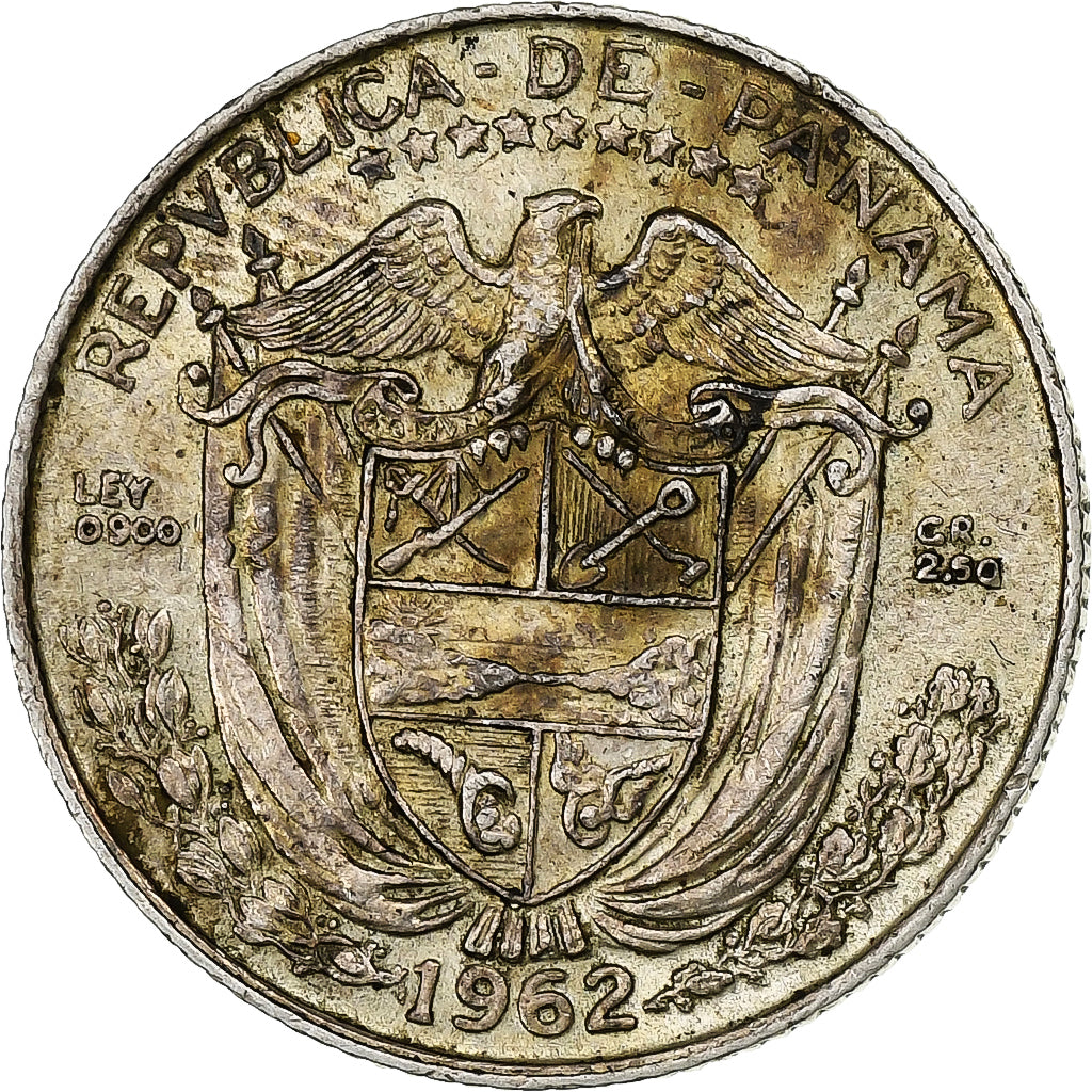Panama, 1/10 Balboa, 1962, Silver, AU(50-53), KM:10.2