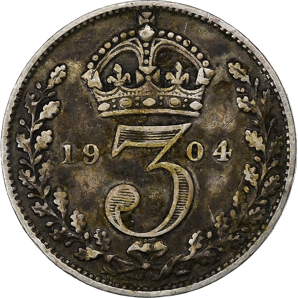 Great Britain, Edward VII, 3 Pence, 1904, Silver, VF(30-35), KM:797.1